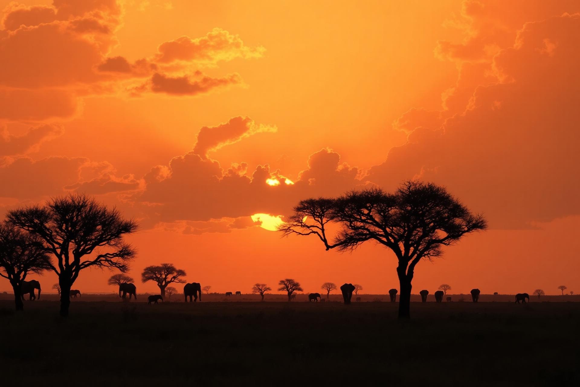 African savannah at golden hour
